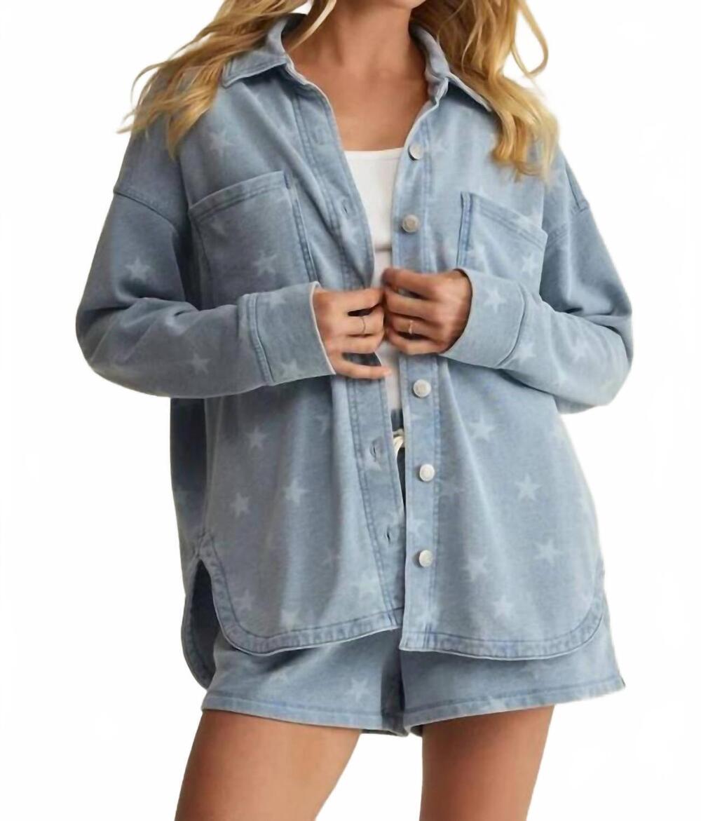 NEW Z SUPPLY all day knit star jacket in ocean air indigo